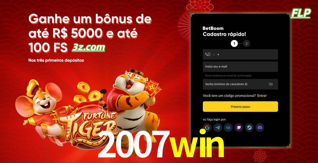 2007win cassino Brasil bônus de boas-vindas até R$5000 e 100 free spins