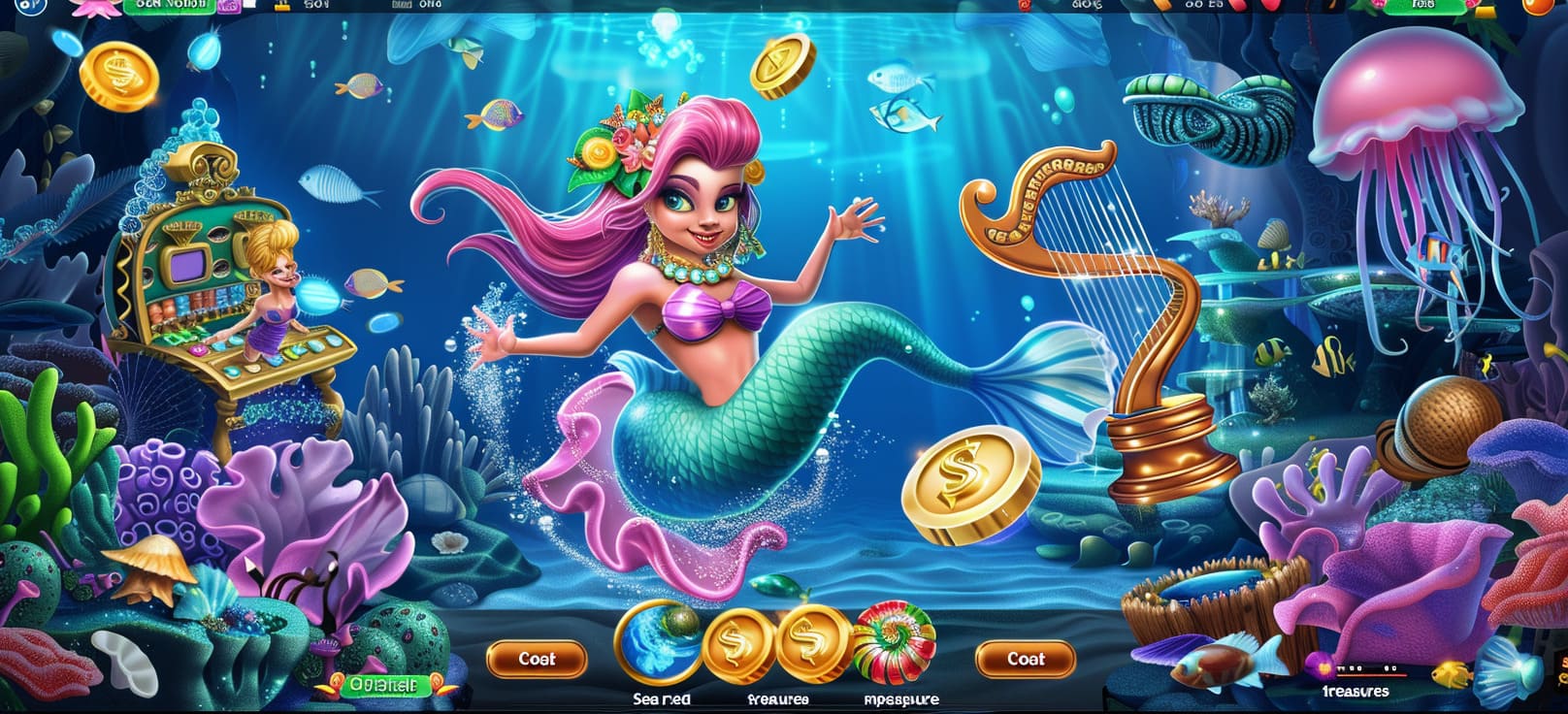 Caça-níqueis de sereia online com tesouros do mar no 2007win cassino